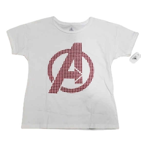 Disney Girls shirt Size Large Avengers Marvel logo sparkle design - Picture 1 of 7